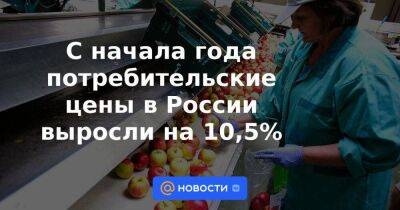 С начала года потребительские цены в России выросли на 10,5%