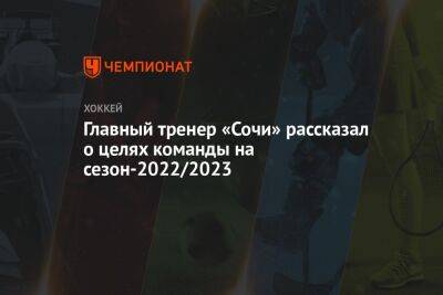 Главный тренер «Сочи» рассказал о целях команды на сезон-2022/2023