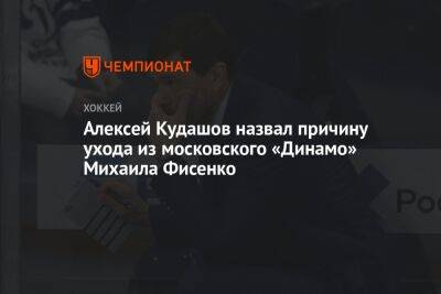 Алексей Кудашов назвал причину ухода из московского «Динамо» Михаила Фисенко
