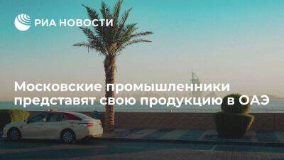 ДИПП: московские промышленники представят свою продукцию в ОАЭ