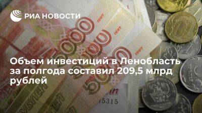 Объем инвестиций в Ленобласть за полгода составил 209,5 млрд рублей