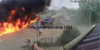 Появилось видео с моментом подрыва авто местного коллаборанта в Старобельске