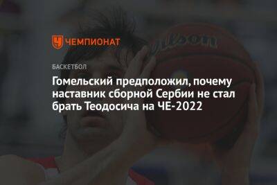 Гомельский предположил, почему наставник сборной Сербии не стал брать Теодосича на ЧЕ-2022