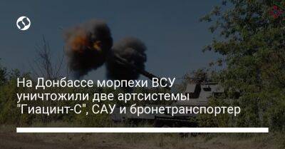 На Донбассе морпехи ВСУ уничтожили две артсистемы "Гиацинт-С", САУ и бронетранспортер
