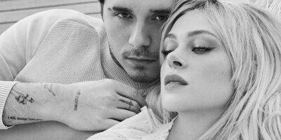 Из коллекции Versace. Никола Пельтц повторила образ Мадонны во время совместного выхода с мужем Бруклином Бекхэмом