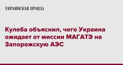 Кулеба объяснил, чего Украина ожидает от миссии МАГАТЭ на Запорожскую АЭС