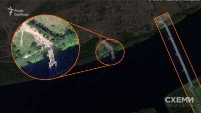 Херсон. Спутник снял две переправы россиян возле разрушенных мостов – фото