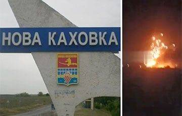 В Новой Каховке горит штаб с офицерами армии РФ
