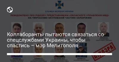 Коллаборанты пытаются связаться со спецслужбами Украины, чтобы спастись – мэр Мелитополя