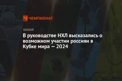 В руководстве НХЛ высказались о возможном участии россиян в Кубке мира — 2024