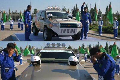 С.Бердымухамедов подарил победителям ралли собранную с отцом машину и пообещал проводить в Туркменистане чемпионаты и Олимпийские игры