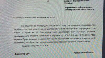 МИД Украины оставил 225 народных депутатов без дипломатических паспортов – СМИ