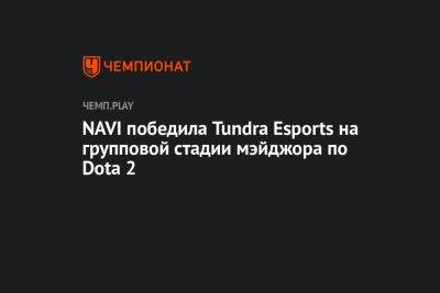 NAVI победила Tundra Esports на групповой стадии мэйджора по Dota 2