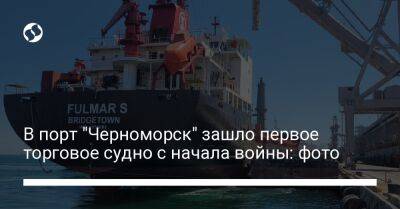 В порт "Черноморск" зашло первое торговое судно с начала войны: фото
