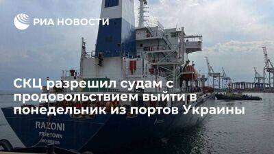ООН: СКЦ разрешил двум судам с продовольствием выйти в понедельник из украинских портов