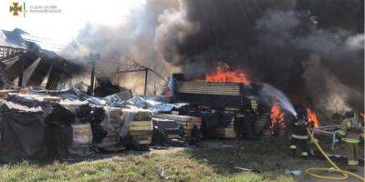 Взрывы вблизи Умани: на месте падения обломков ракеты вспыхнул пожар — фото
