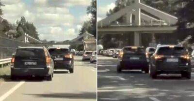 ВИДЕО: водитель Volvo решил проучить обидчика, который его не пропустил
