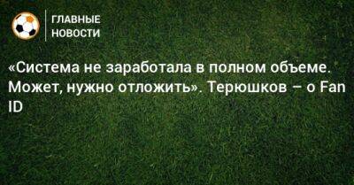 «Система не заработала в полном объеме. Может, нужно отложить». Терюшков – о Fan ID