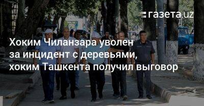 Хоким Чиланзара уволен за инцидент с деревьями, хоким Ташкента получил выговор