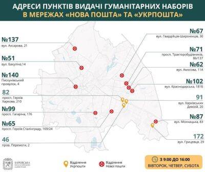Где в Харькове сегодня выдают гуманитарную помощь (карта) - objectiv.tv - Украина - Харьков