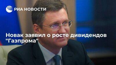 Новак заявил, что дивиденды "Газпрома" растут, но добыча газа падает