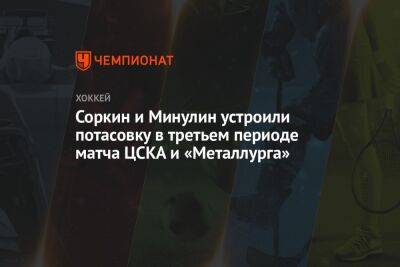 Соркин и Минулин устроили потасовку в третьем периоде матча ЦСКА и «Металлурга»