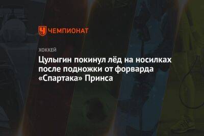 Цулыгин покинул лёд на носилках после подножки от форварда «Спартака» Принса