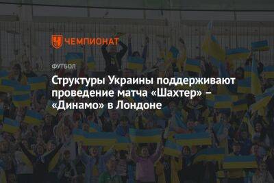 Структуры Украины поддерживают проведение матча «Шахтер» – «Динамо» в Лондоне