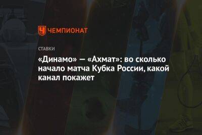 «Динамо» — «Ахмат»: во сколько начало матча Кубка России, какой канал покажет