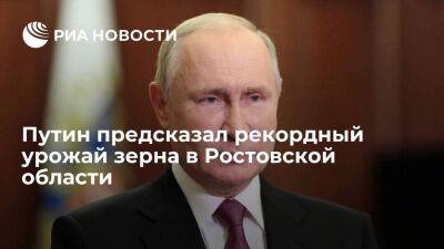 Путин: урожай зерна в Ростовской области вновь будет рекордным