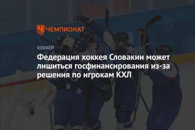 Федерация хоккея Словакии может лишиться госфинансирования из-за решения по игрокам КХЛ