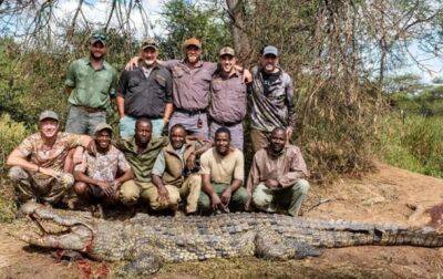 В Зимбабве поймали гигантского крокодила