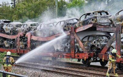 В Нидерландах сгорел товарный поезд