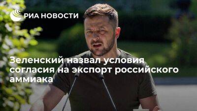 Зеленский: Киев согласится на экспорт аммиака России через Украину при возвращении пленных