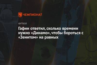 Гафин ответил, сколько времени нужно «Динамо», чтобы бороться с «Зенитом» на равных