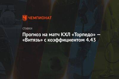 Прогноз на матч КХЛ «Торпедо» — «Витязь» с коэффициентом 4.43
