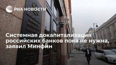 Глава департамента Минфина Чебесков: системная докапитализация банков пока не нужна