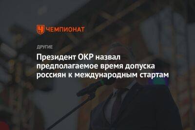 Президент ОКР назвал предполагаемое время допуска россиян к международным стартам