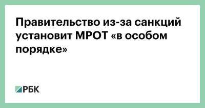 Правительство из-за санкций установит МРОТ «в особом порядке» - smartmoney.one - Россия