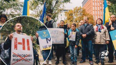 Мариупольцы провели в Киеве акцию против псевдореферендума: яркий фоторепортаж 24 канала