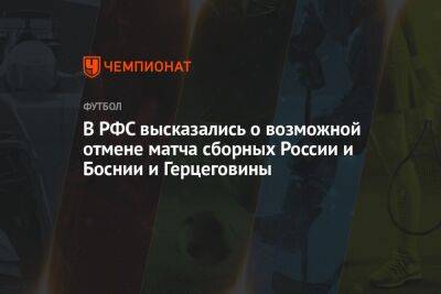 В РФС высказались о возможной отмене матча сборных России и Боснии и Герцеговины