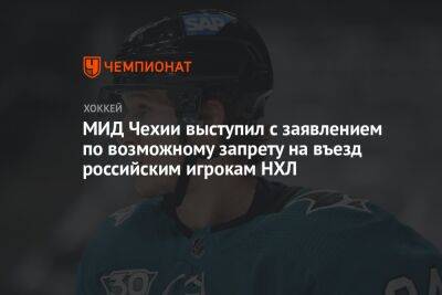 МИД Чехии выступил с заявлением по возможному запрету на въезд российским игрокам НХЛ