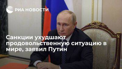 Путин: продовольственную ситуацию ухудшают санкции, ответственность лежит на Западе