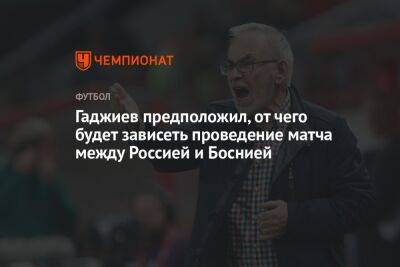 Гаджиев предположил, от чего будет зависеть проведение матча между Россией и Боснией