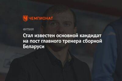 Стал известен основной кандидат на пост главного тренера сборной Беларуси