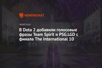 В Dota 2 добавили голосовые фразы Team Spirit и PSG.LGD с финала The International 10
