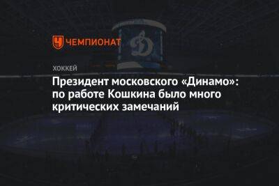 Президент московского «Динамо»: по работе Кошкина было много критических замечаний