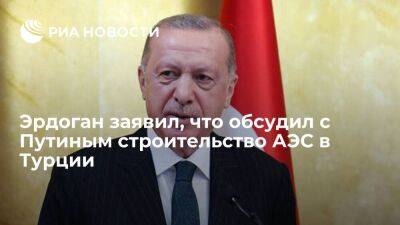 Эрдоган заявил, что обсудил с Путиным строительство АЭС на берегу Черного моря в Турции