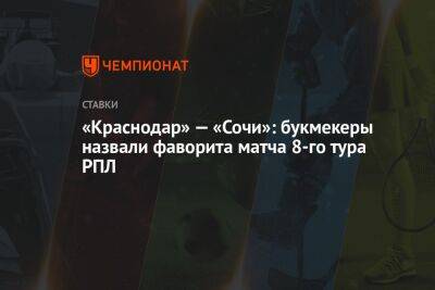 «Краснодар» — «Сочи»: букмекеры назвали фаворита матча 8-го тура РПЛ