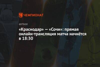 «Краснодар» — «Сочи»: прямая онлайн-трансляция матча начнётся в 18:30